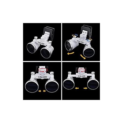 Lupas, lupas con luz montada en la Cabeza, Lupa con Clip de odontología 3,5X, Lupa Binocular para Dentistas de Laboratorio, Lupa médica para Pasatiempos, Lectura, Lupa de joyería, Manualidades, Reloj