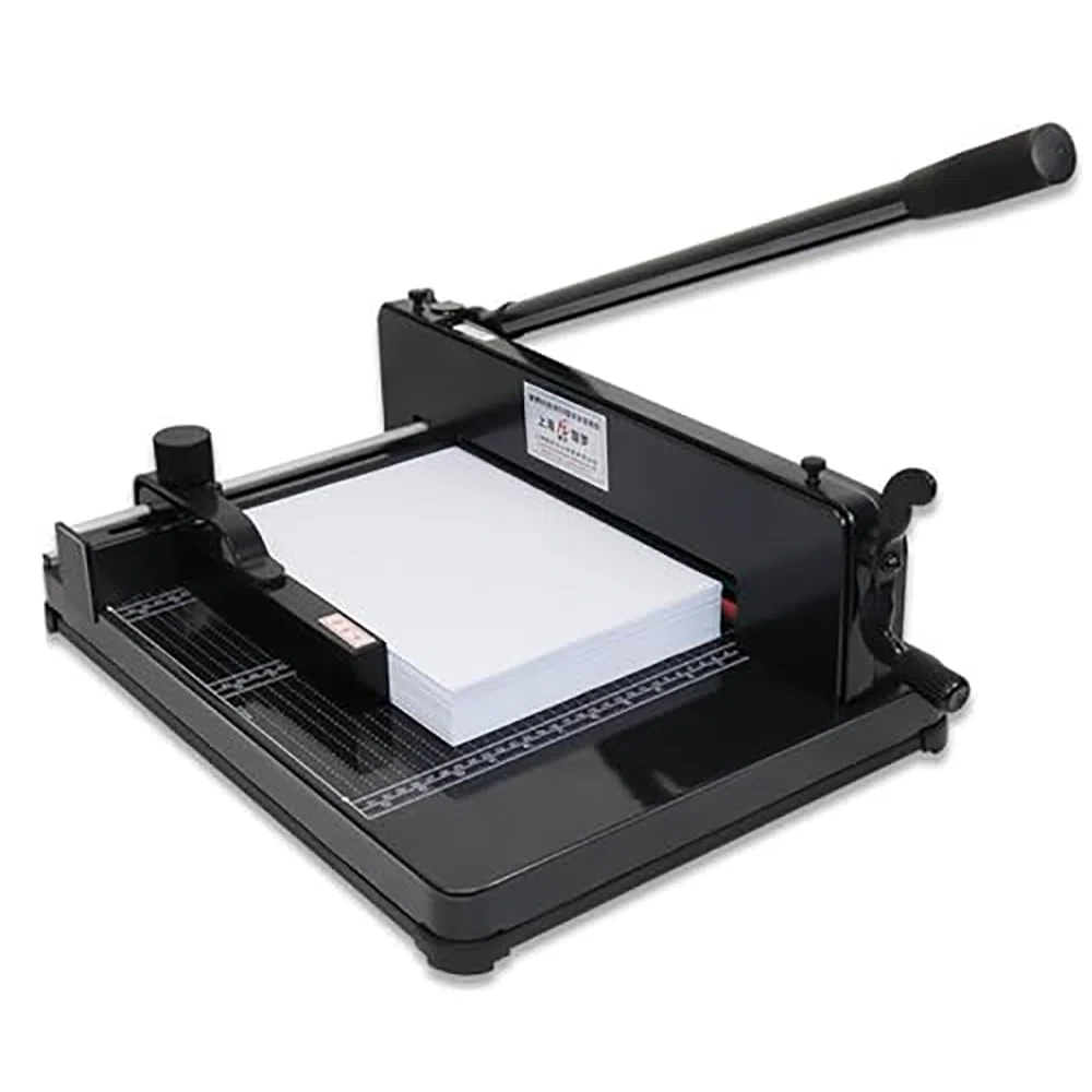 Cortador de guillotina de papel industrial resistente, 12 pulgadas con abrazadera automática y bloqueo de seguridad para papel A3/A4, corte de cuero, ancho máximo de 400 mm