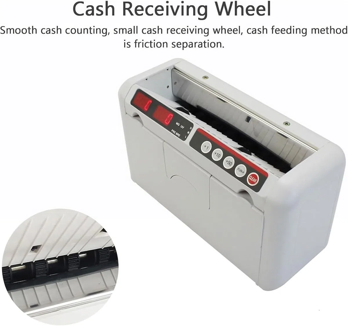 Contador de billetes portátil recargable, con detección de MG y pantallas LED, for llevar a cualquier lugar con una mochila, for pequeñas empresas, oficinas en el hogar y venta al por menor